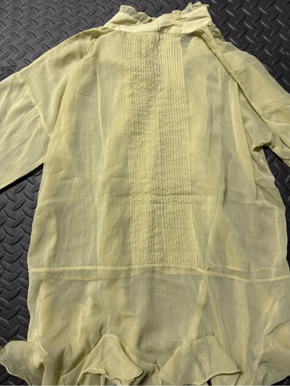Anthropologie Let Me Be Sheer Ruffle Tie Neck Blouse XL NWT - Picture 11 of 13